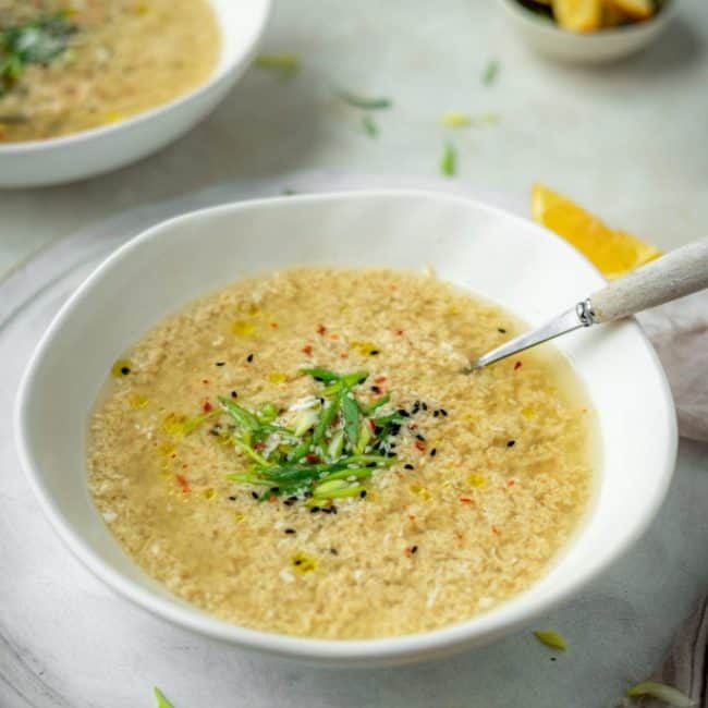 Keto Egg Drop Soup Egg drop soup ready to serve