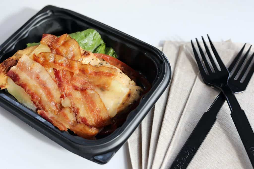 Keto at Wendy's A grilled chicken patty on a bed of lettuce with bacon