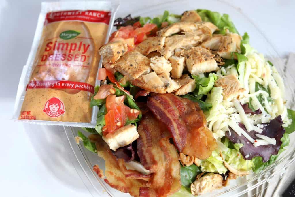 Keto at Wendy's Chunks of freshly grilled chicken and bacon on a bed of romaine