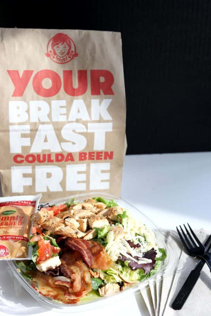 Keto at Wendy's A clear clamshell filled with southwestern salad from Wendy's