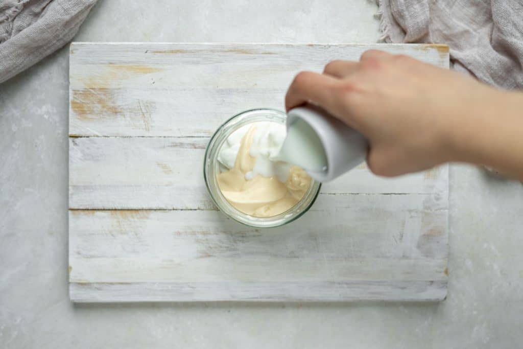 Adding spices to the ranch mayo and sour cream