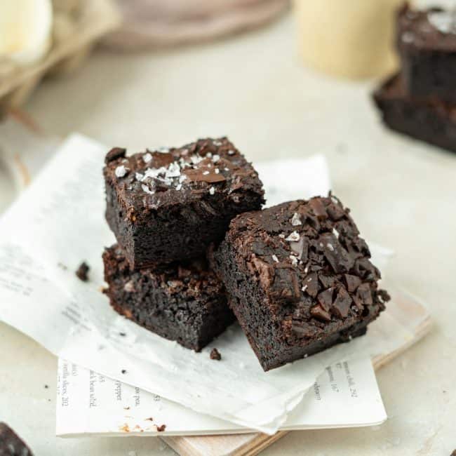 Keto Avocado Brownies A horizontal shot of finished keto brownies