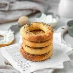 stack of keto bagels on a napkin