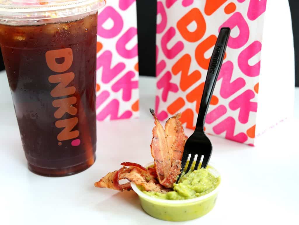 bacon dipped in guacamole from dunkin