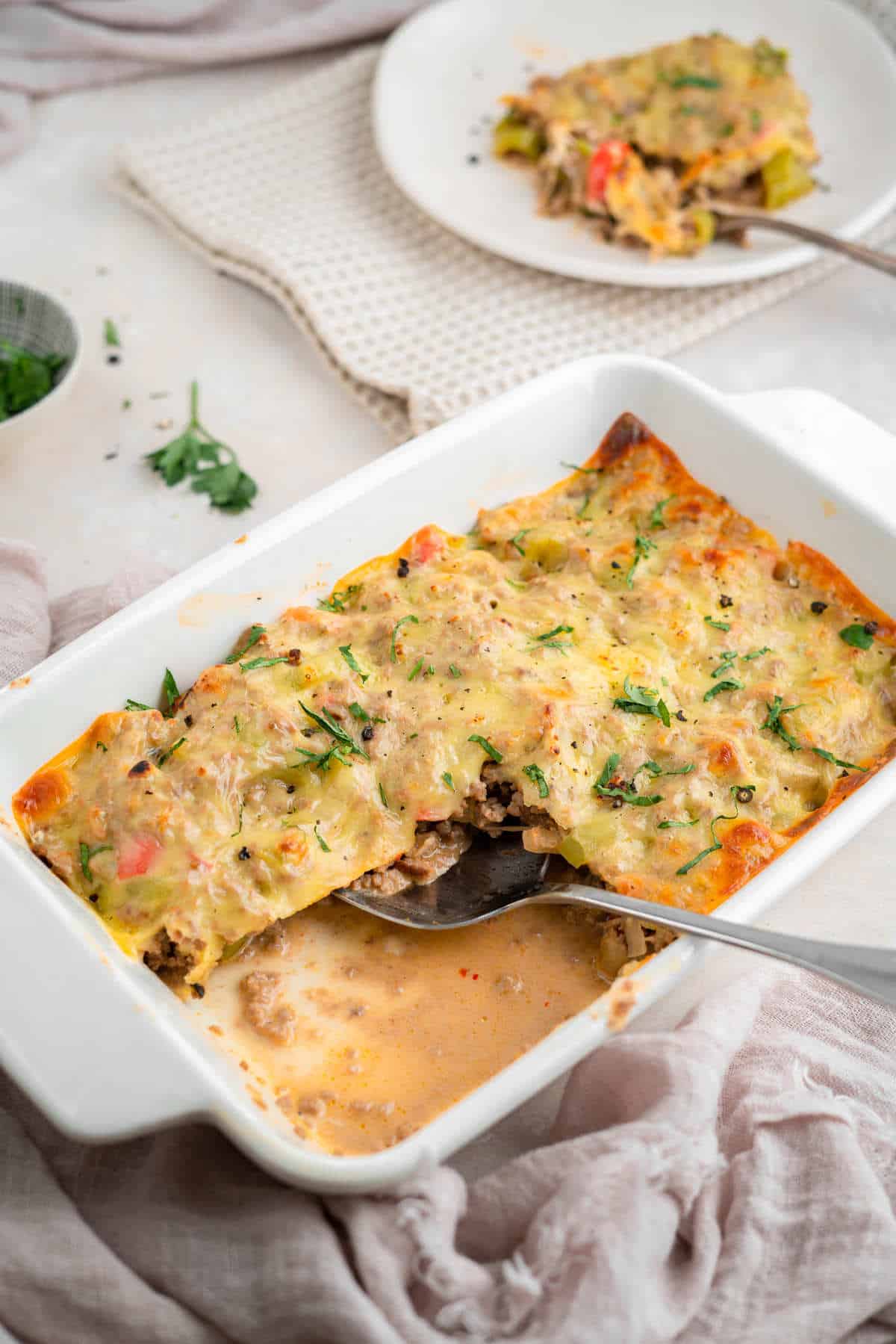 Philly Cheesesteak Casserole Recipe KetoConnect