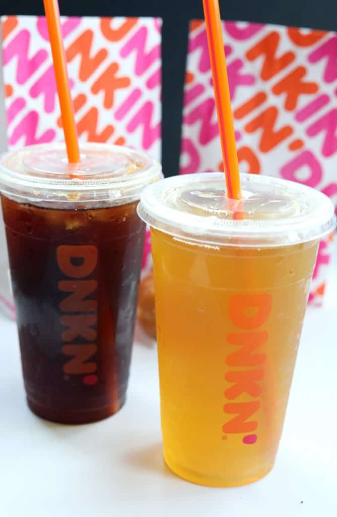 Iced tea from dunkin in clear cup