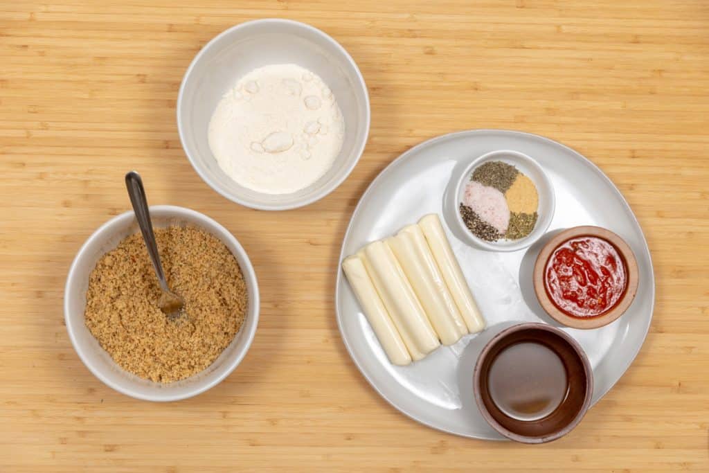 ingredients to start with for making homemade mozzarella sticks