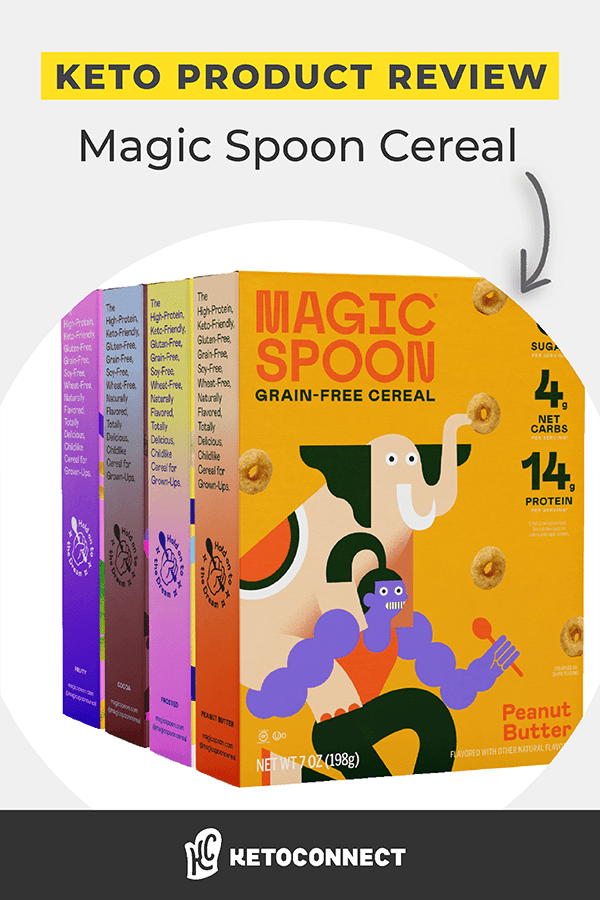 Four boxes of Magic Spoon cereal stacked behind each other.
