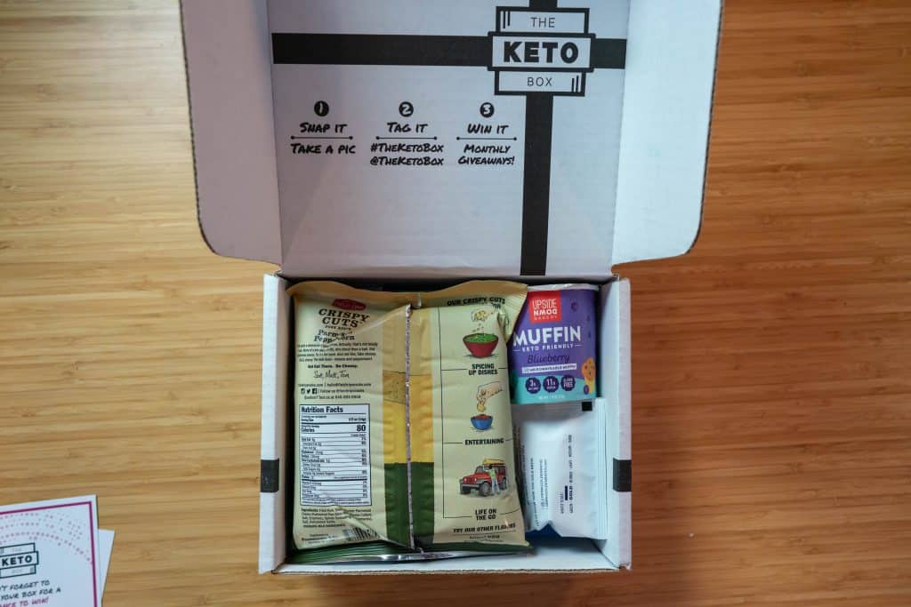 the keto box opened with packages inside