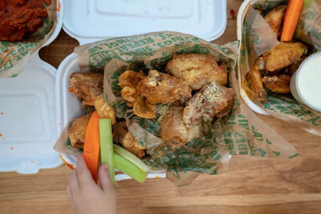 parmesan garlic and lemon pepper wings in the same box