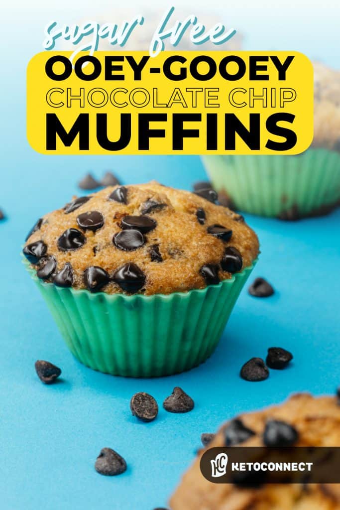 Pin for keto chocolate chip muffins