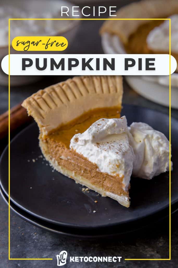 keto pumpkin pie pumpkin pie slice on a plate with whipped cream