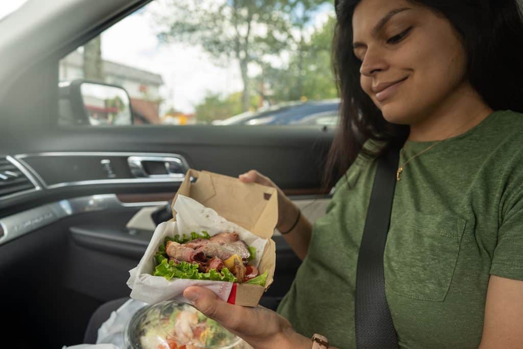 Arbys brisket sandwich wrapped in lettuce