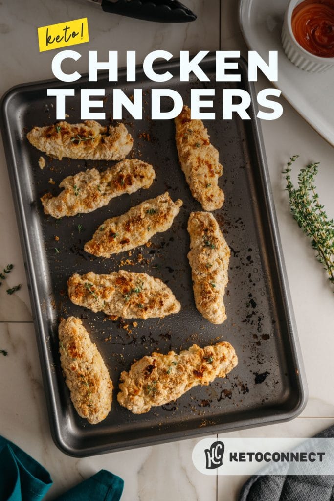 oven baked keto chicken tenders after finishing in the oven