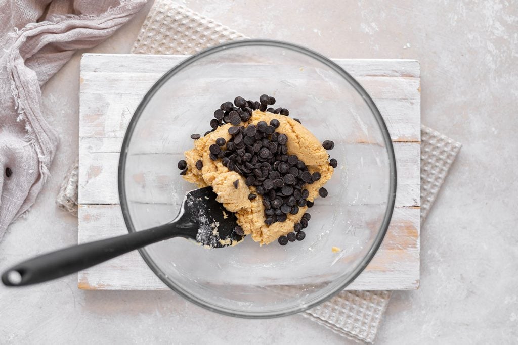 almond milk ice cream cookie dough being made for the ice cream