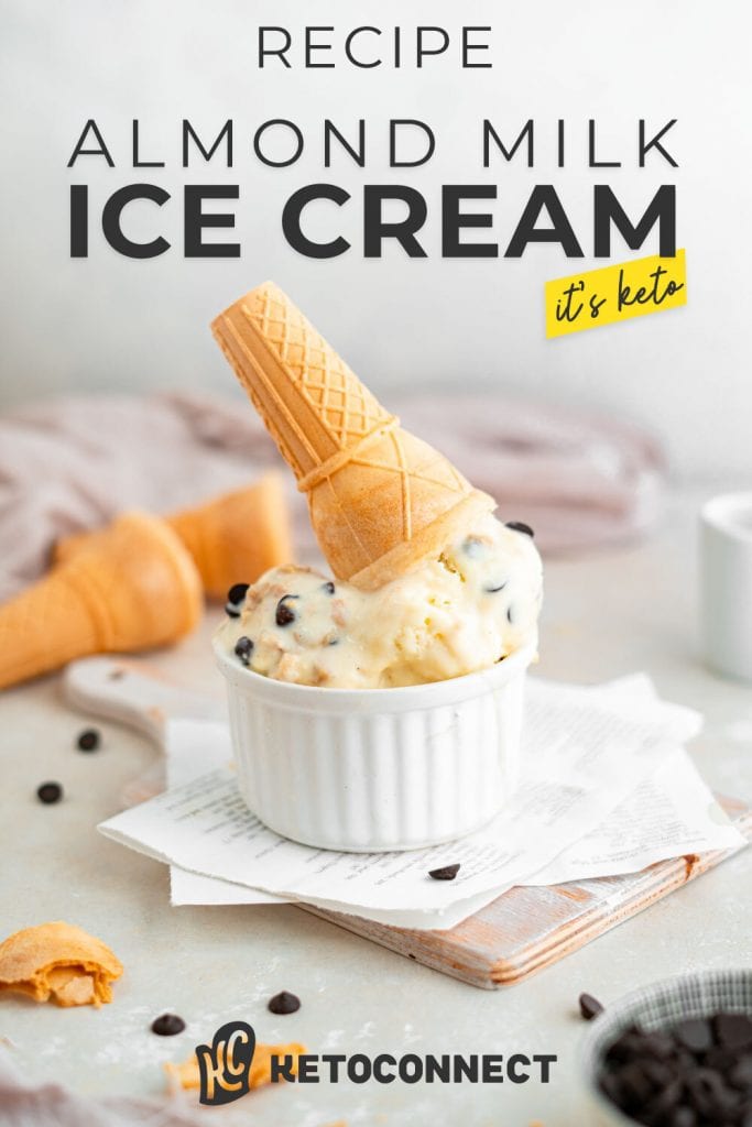 almond milk ice cream almond milk ice cream in a bowl