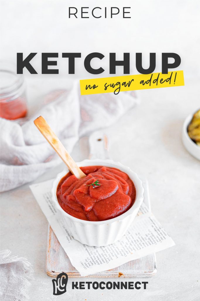 keto ketchup recipe with text overlay