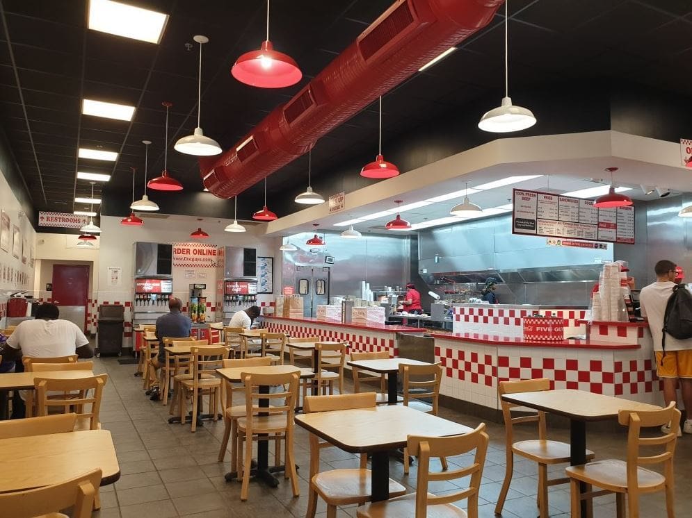 five guys burgers and fries indoor dining