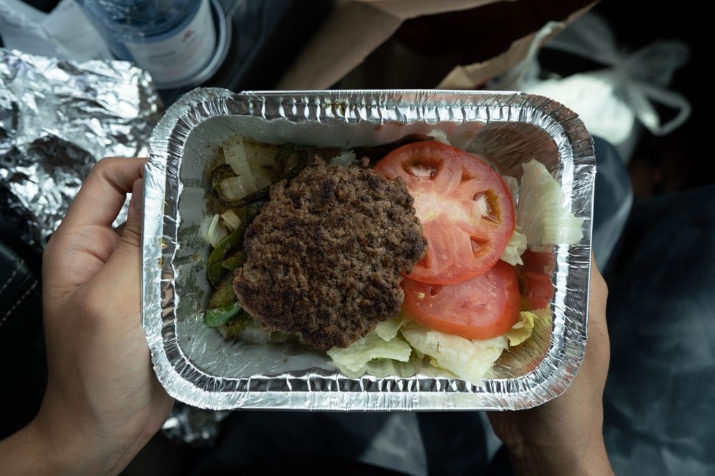 keto burger bowl from five guys burgers and fries