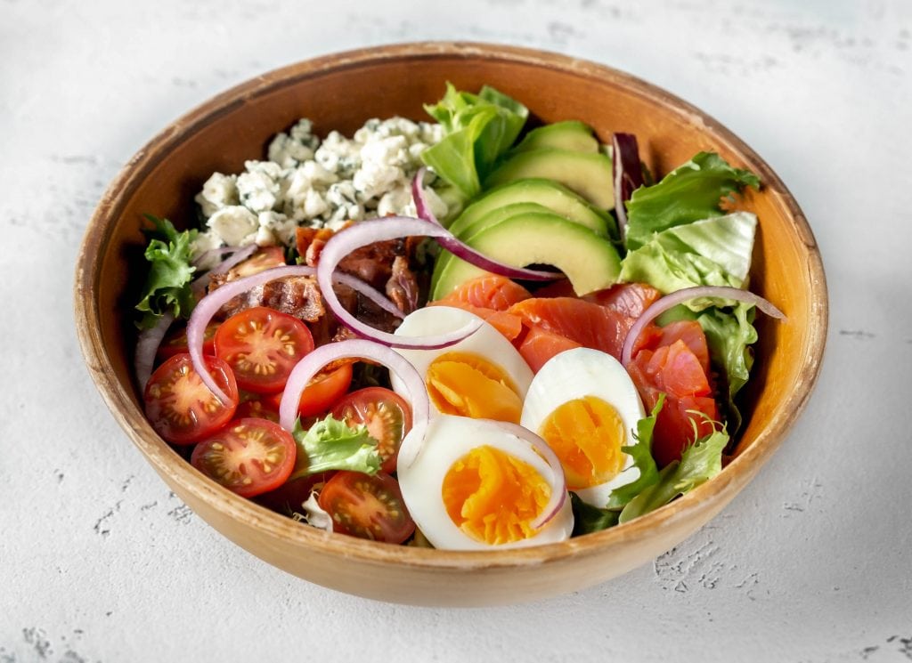 balsamic vinegar keto bowl of cobb salad