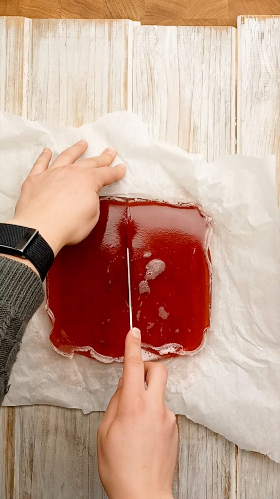 sugar free jello keto cutting jello with a knife