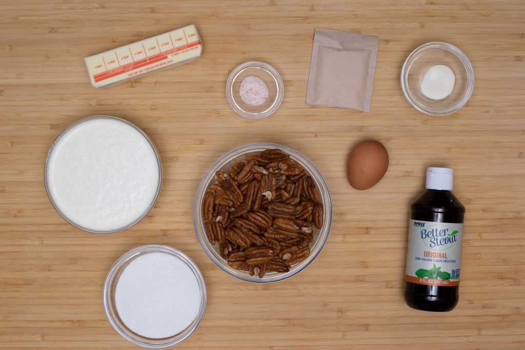 ingredients for making keto pecan pie