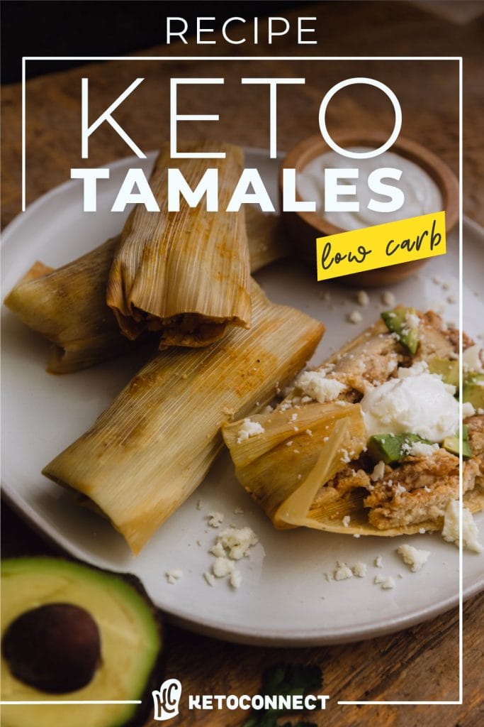 gluten free keto tamales topped with sour cream