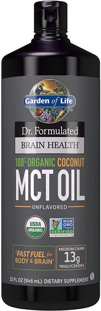 Best MCT Oil for Keto Garden of Life Dr Formulated Brain Health 100% Organic Coconut MCT Oil