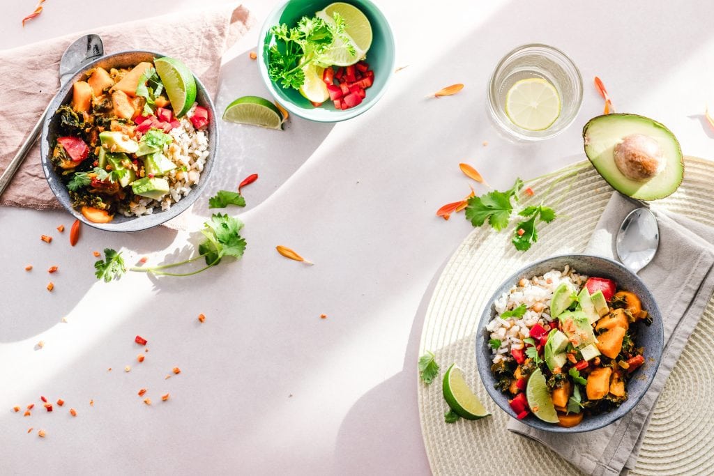 bowls of healthy food on a table