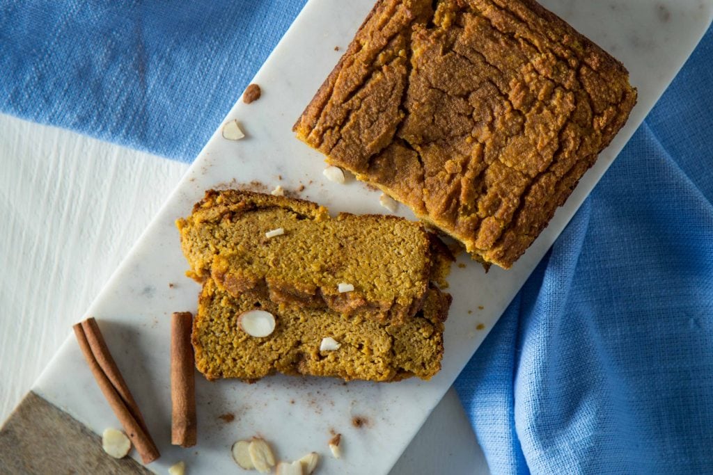 trifecta pumpkin loaf served close up