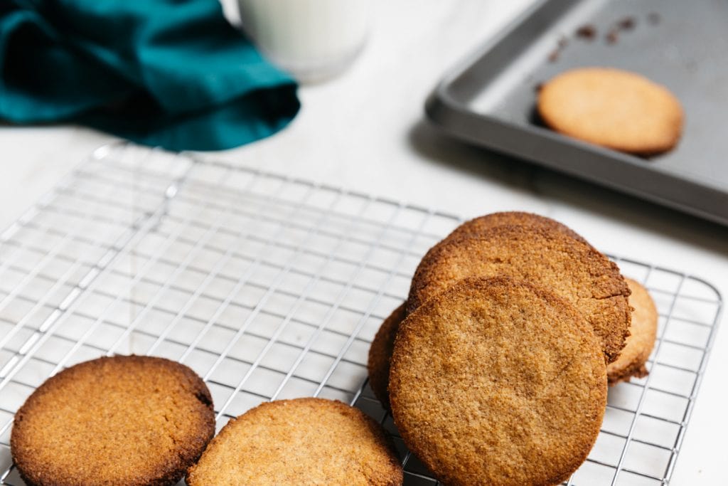 Keto Gingerbread Cookies Gingerbread Cookies on an over rack
