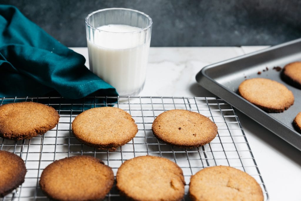 Keto Gingerbread Cookies on a cooling rack