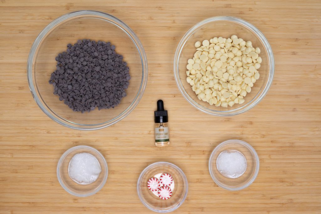 Keto Peppermint Bark ingredients for keto peppermint bark