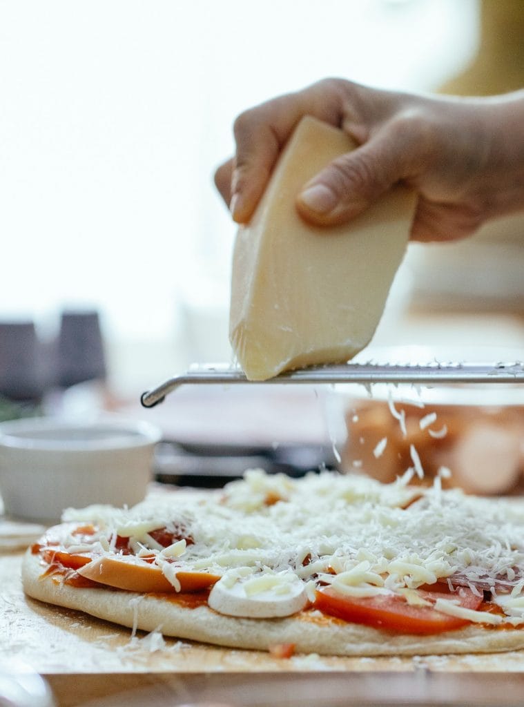 pizza with parmesan cheese topping