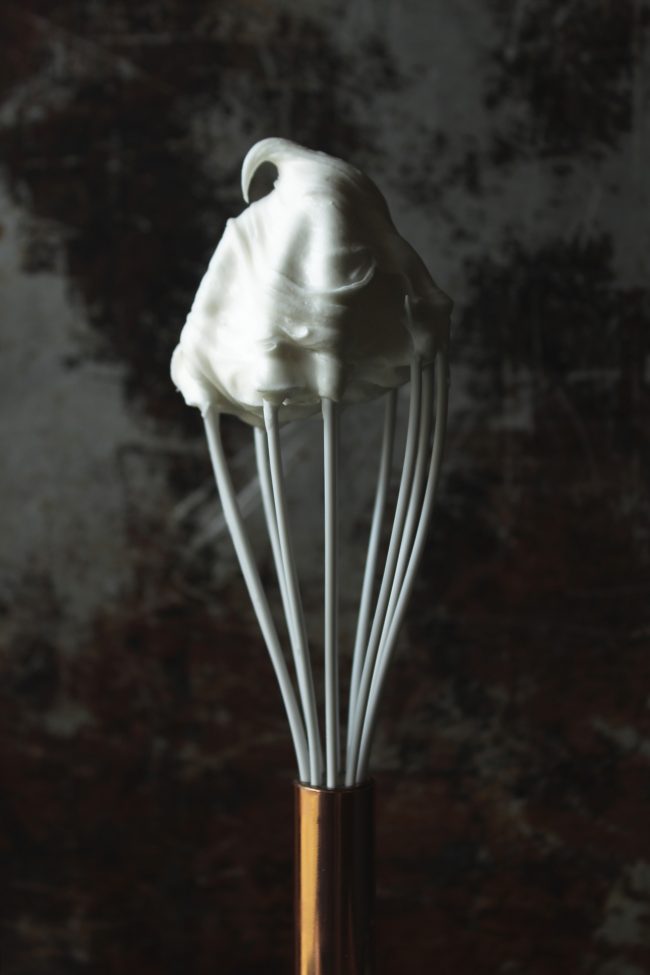 vanilla keto frosting on the whisk