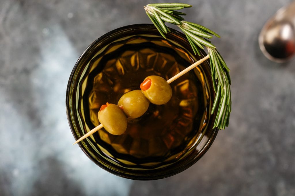 Keto Martini recipe with olives