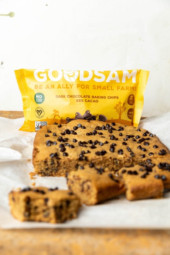 Chocolate Chip Cookie Bars with GoodSam Chocolate Chips