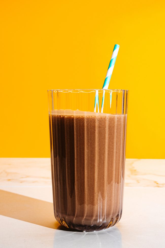 keto chocolate milk close up