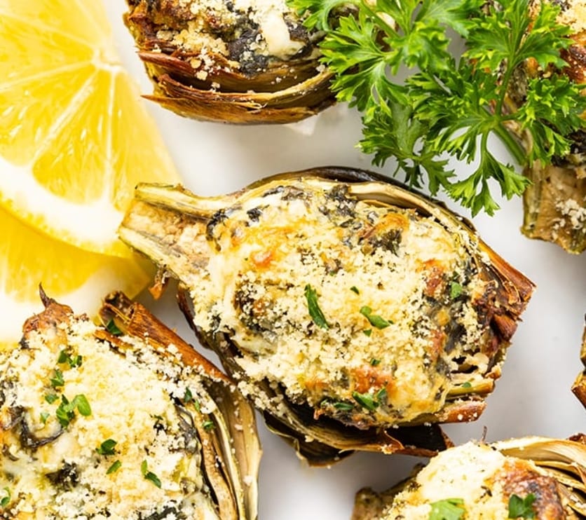 Keto Air Fryer Stuffed Artichokes