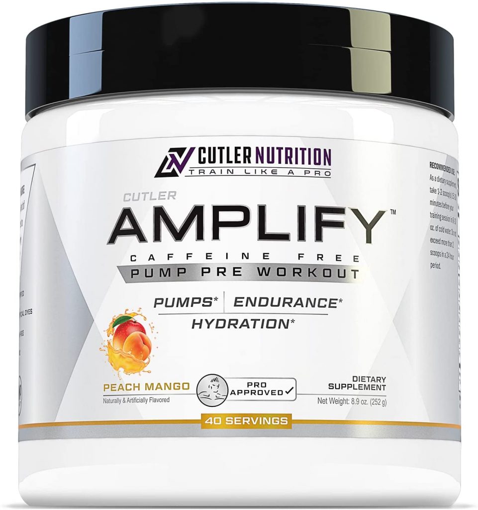 best non stim pre workout Amplify Caffeine Free Pre Workout for Men and Women