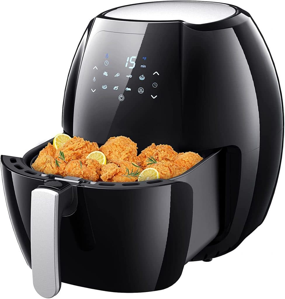 The 4-Quart Air Fryer by Dreo prepares crispy foods with less oil