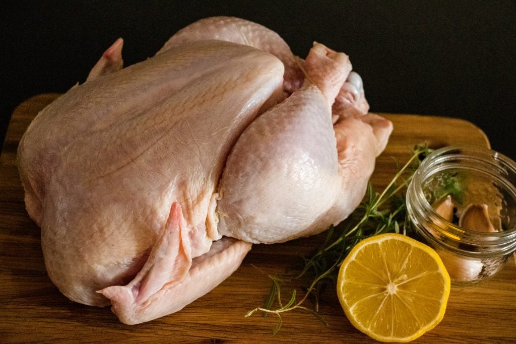 raw chicken on the cutting board