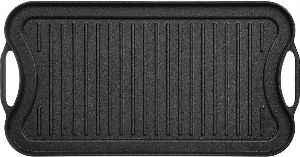 best cast iron griddle AmazonBasics Pre-Seasoned Cast Iron Reversible Grill/Griddle