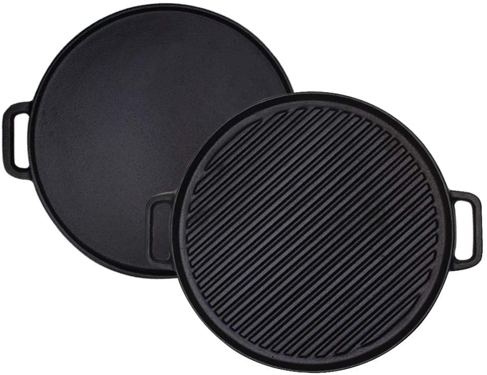 Victoria 18.5 in x 10 in Black, Cast Iron Reversible Griddle