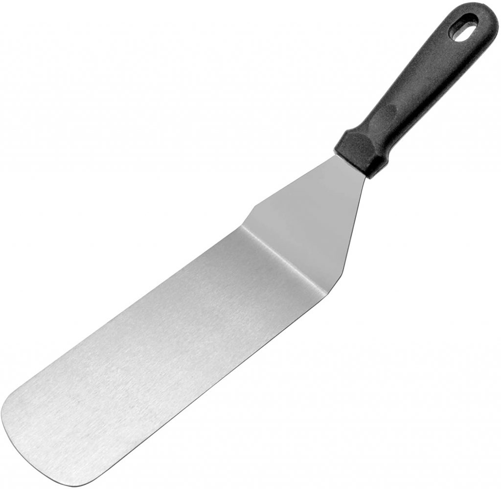best spatula for cast iron KUFUNG Grill Turner, Stainless Steel Metal Griddle Spatula