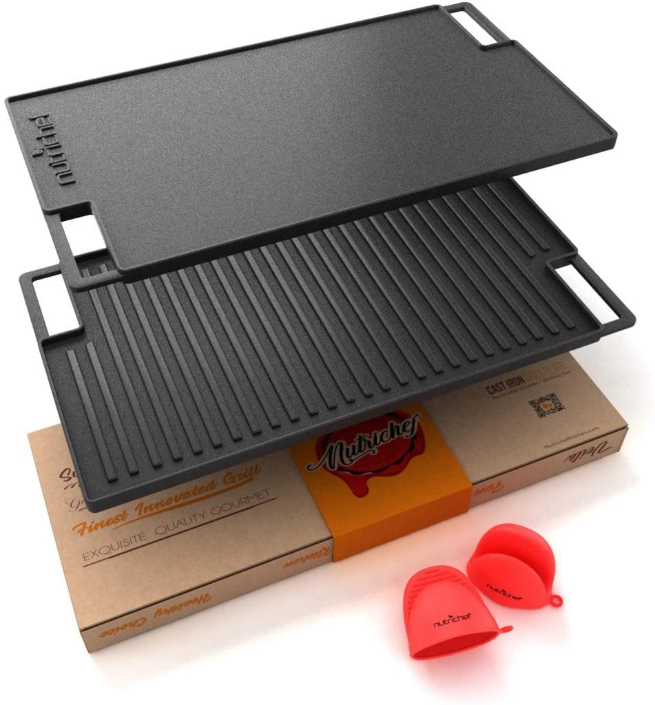 NutriChef Cast Iron Reversible Cast Iron Griddle