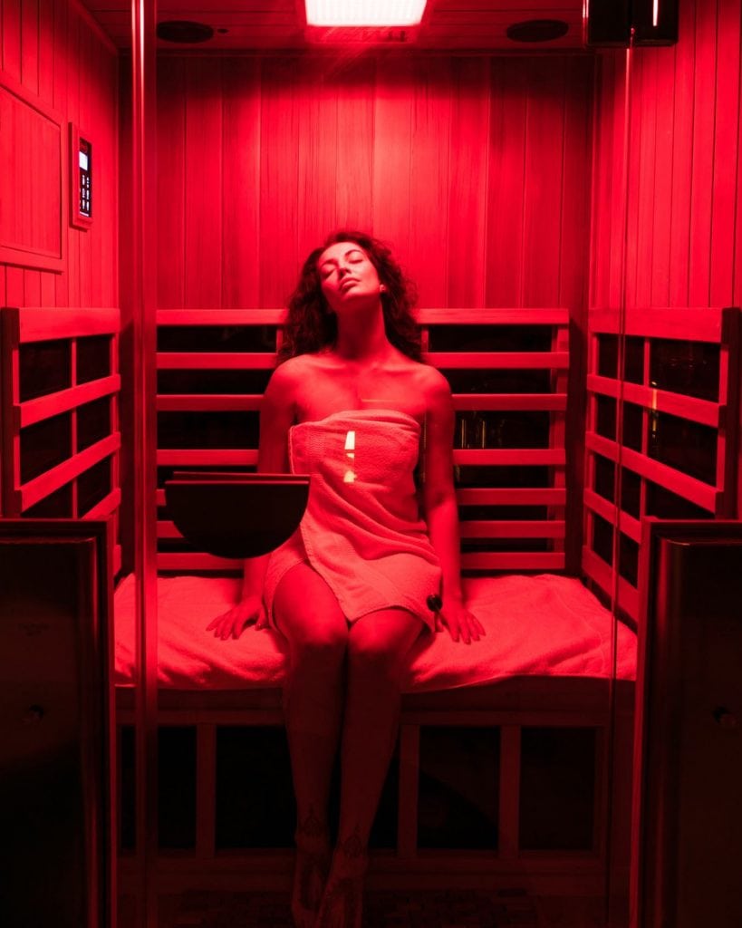 best home sauna woman in home sauna