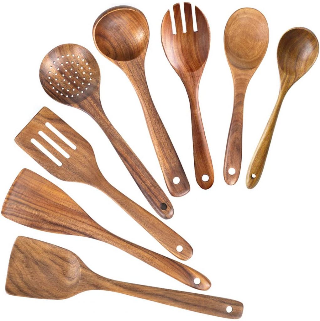 best kitchen utensil set AIUHI Wooden Spoons for Cooking