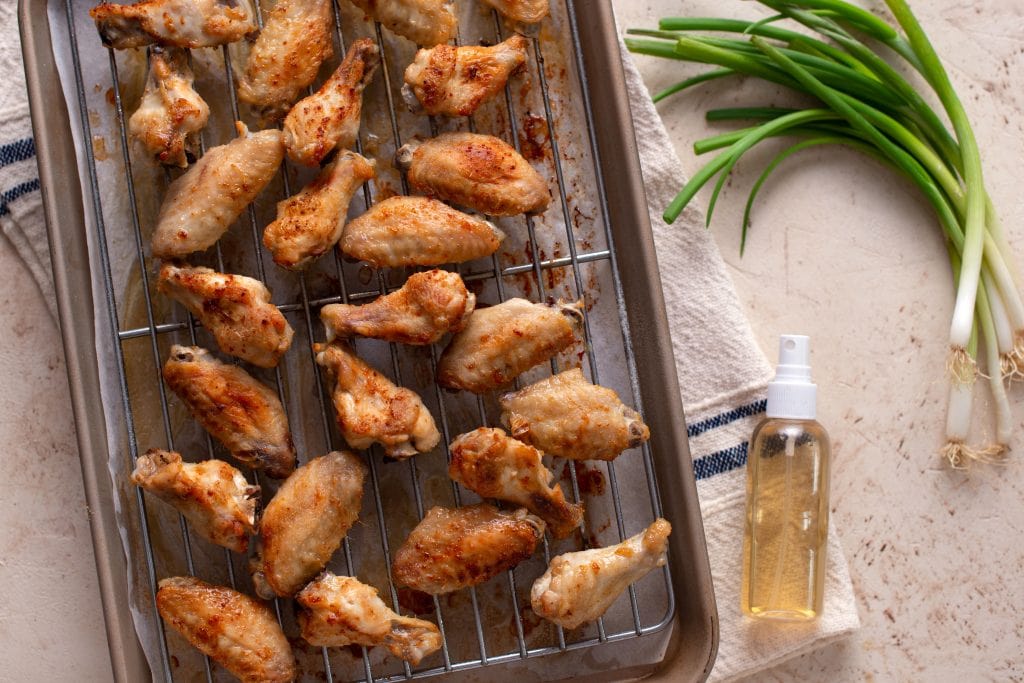 salt and vinegar wings Chicken Wings on a baking pan