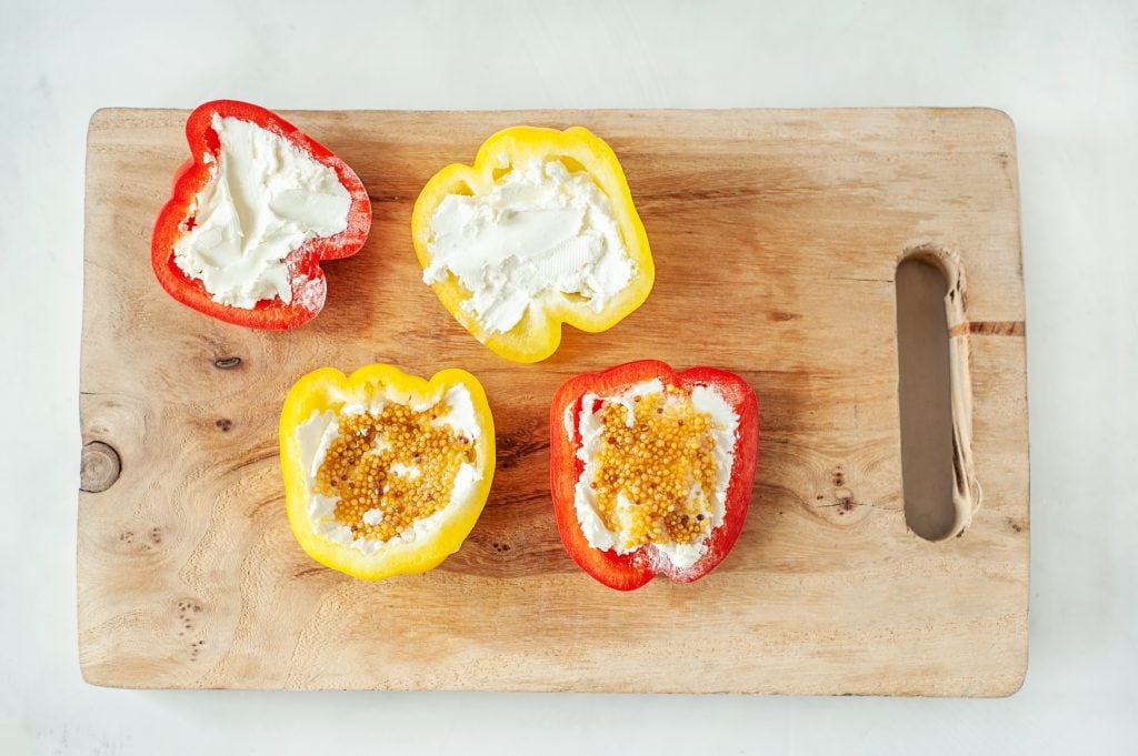filling bell peppers with cream cheese